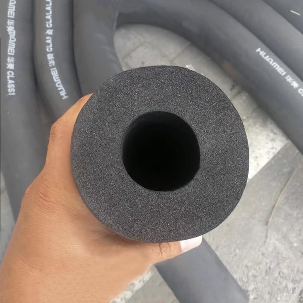 Aigoss Flexible Pipe Insulation Tubing 3/4" 1" 1-1/4" 1-1/2" 2" 2-1/2" 3" 3-1/2" 4" ID Black Freeze Protection Heat Preservation Foam Tube for Industry and Construction
