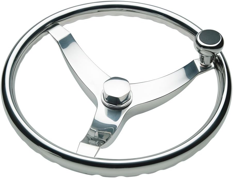 Vision Cast 316 Stainless Steel Steering Wheel With Knob - 13 1/2 dia.