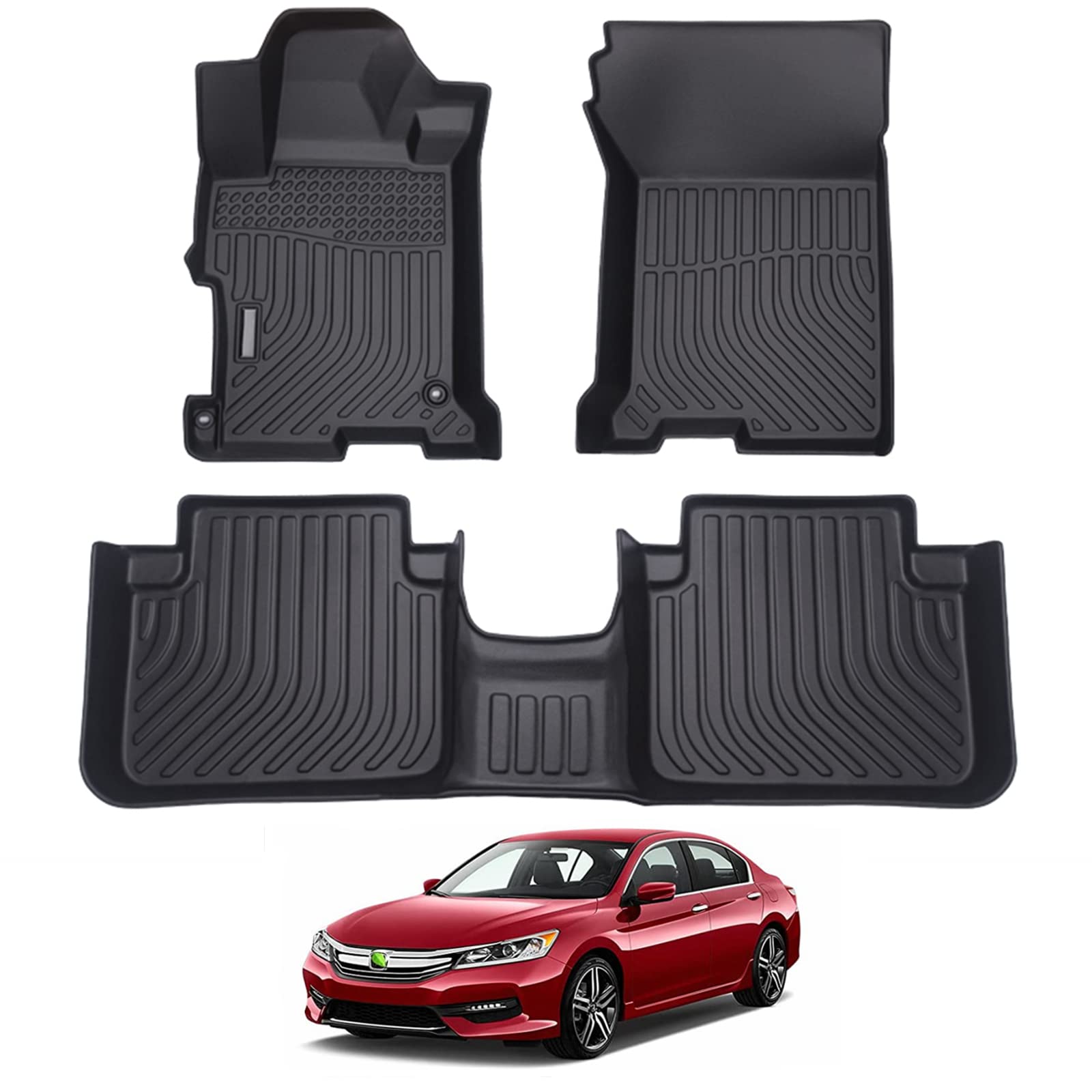 Accord Floor Mats - Car Mats for Honda Accord Sedan 2013-2017 (Not Fit Coupe Model), All Weather Flor Mat for Accord Accessories, Heavy Duty Rubber Mats, Car Accessories