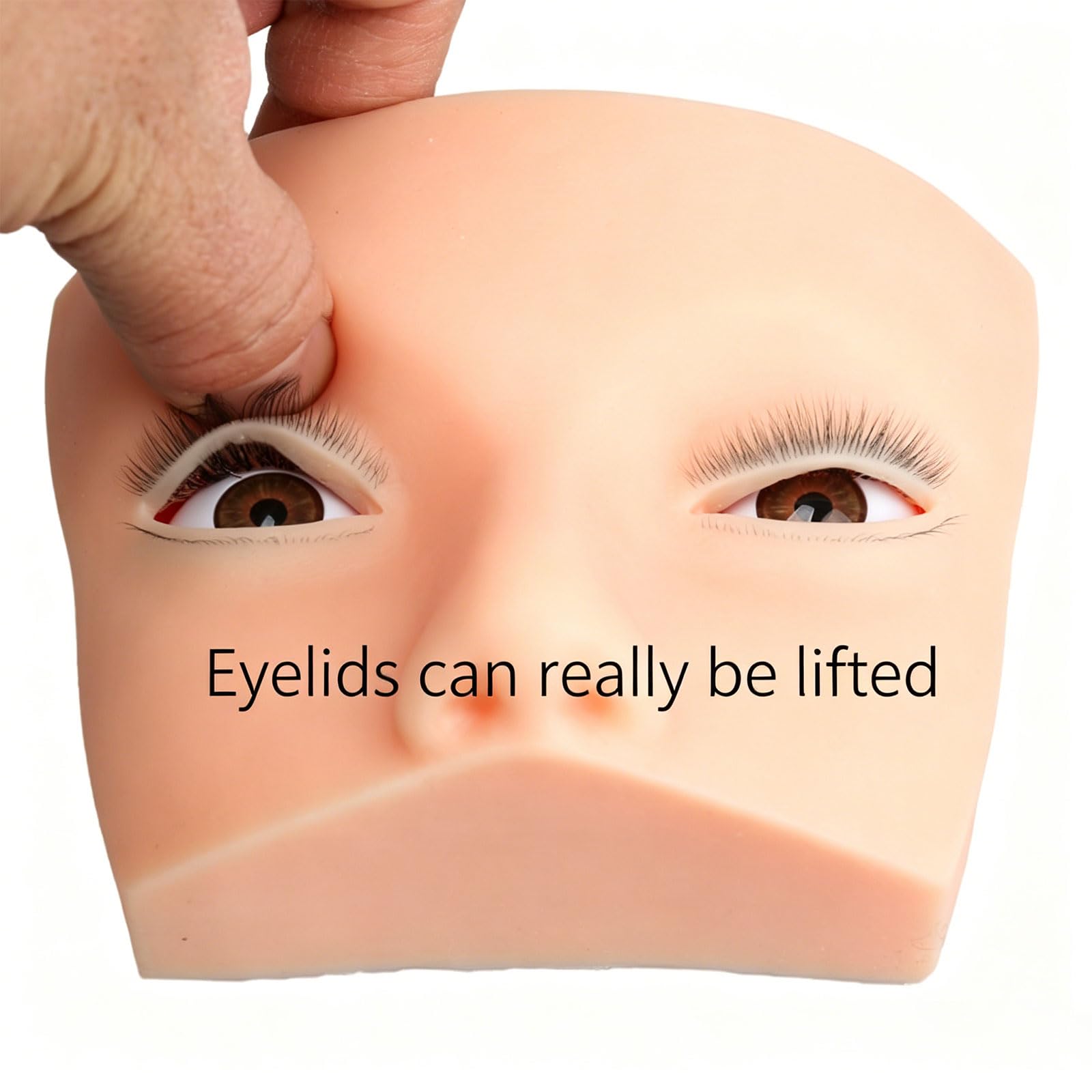 Übungskopf für Wimpernverlängerung, Curled eyelashes