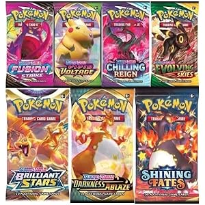 Pokemon TCG: Authentic Factory Sealed Booster Pack (Includes Mystery Card Bundle – V/VMAX 1 in 3 – Bonus Free Protective Card Holder!)