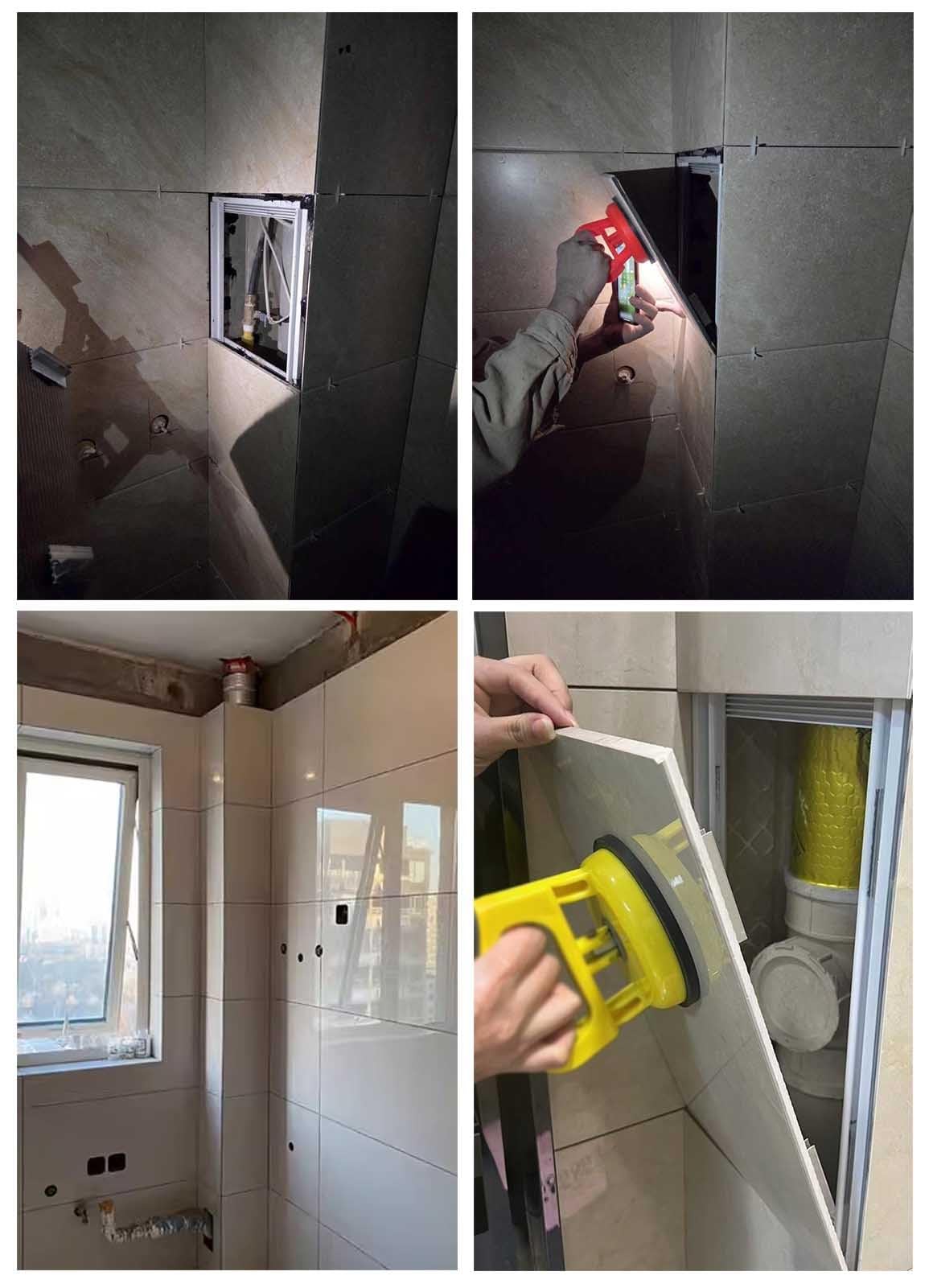 Ukryte drzwi dostępu do płytek, zdejmowany panel inspekcyjny, aluminiowy właz rewizyjny na ściany, przyssawka w zestawie