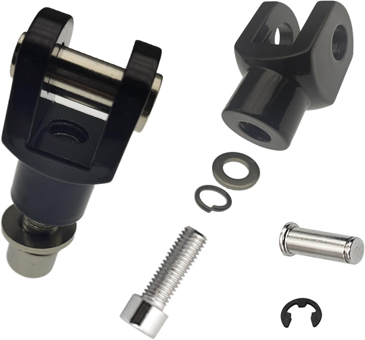 Passenger Foot Peg Clevis Kit for Harley FX Softail FXR Dyna | Fits 1972-1999 Harley FX/Softail/FXR/Dyna. Accepts 10mm Mount Pegs. Anodized Black, Rust-Resistant. Bolt-On.