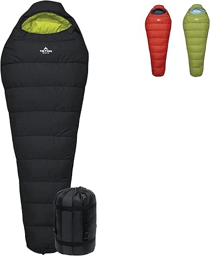 Teton LEEF Lightweight Mummy Sleeping Bag for Camping, Hiking, Backpacking;