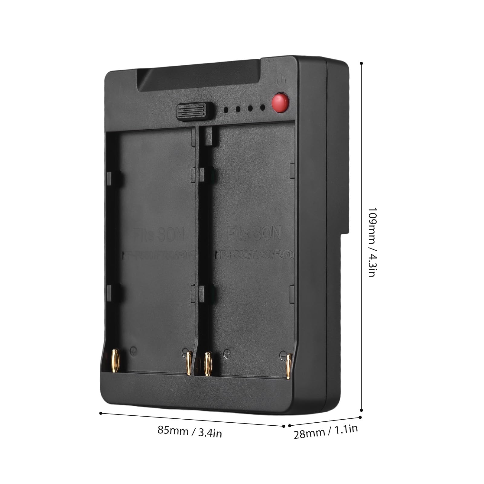 Jectse Convertidor de Batería de Doble Ranura con Montaje NP a V con Interfaces de Salida Versátiles, Material ABS Liviano, Adecuado para Cámaras y Luces LED