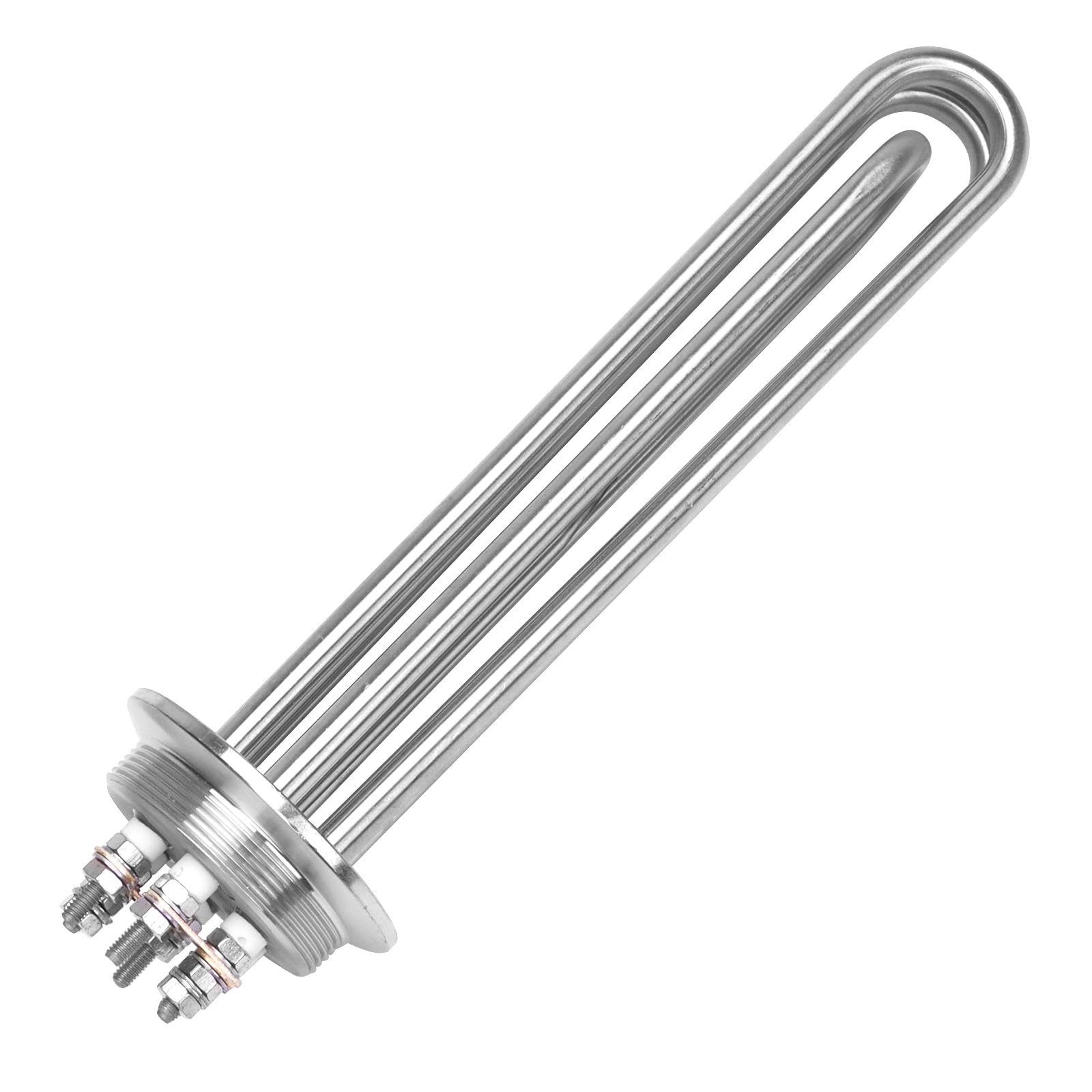 DERNORD Heizstab 220V 3000W 2 Zoll Heizelement 3U Typ Wasserwärmer BSP Edelstahl Flansch