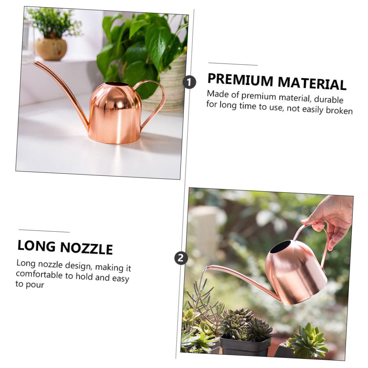 Acciaio Inox Annaffiatoio 500ml Beccuccio da Giardino