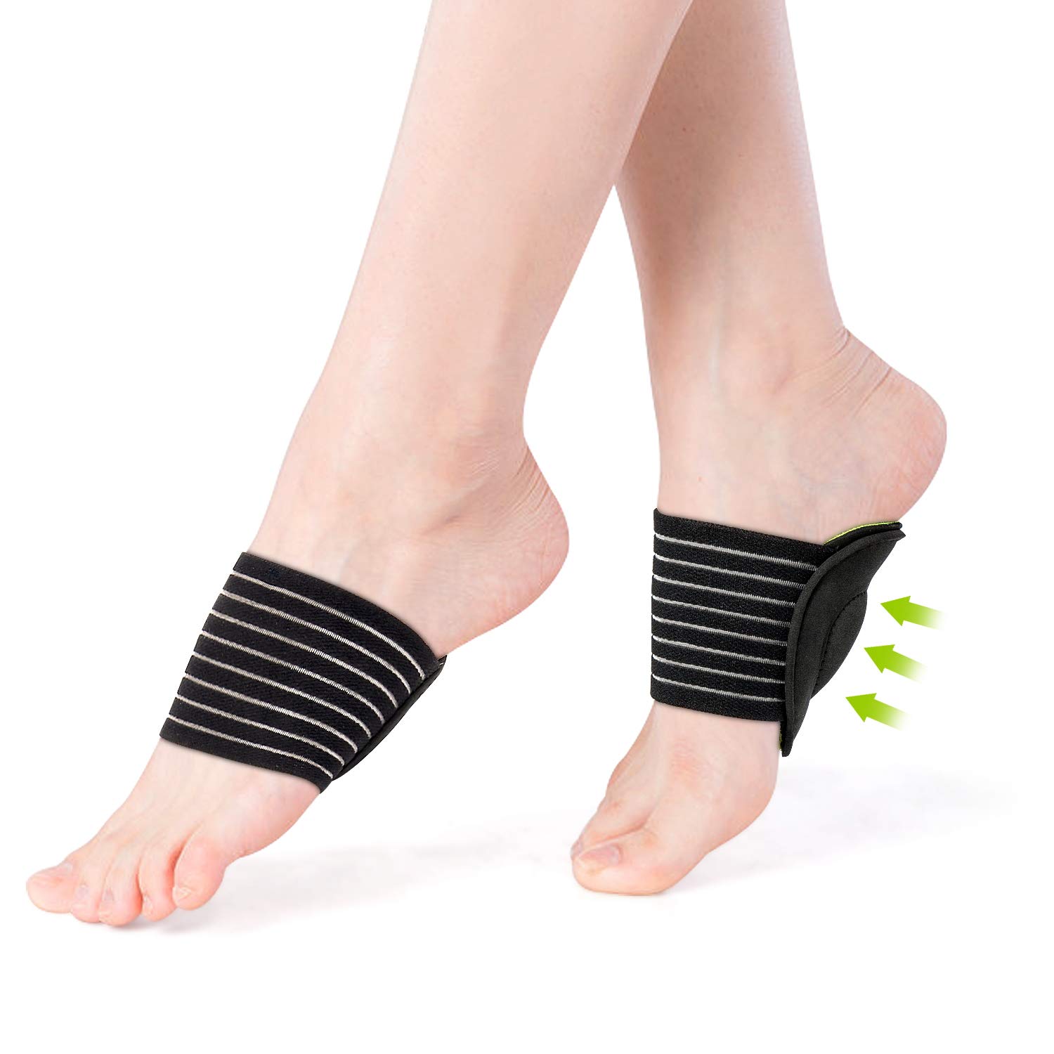 Foot Arch Supports - Cushioned Compression Sleeves - Helps Plantar Fasciitis Flat Feet Fallen Arches Achy Feet - Men and Women (2 Pair Value Pack)