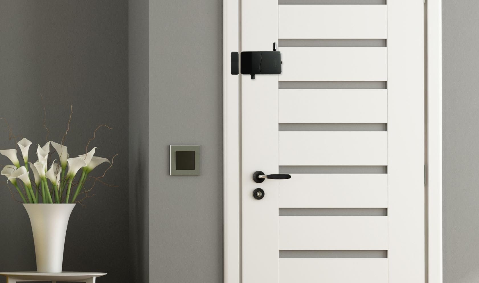 ARREGUI CI10N-AL Verrou Électronique | Serrure Invisible avec Alarme Sonore | 4 Télécommandes | couleur noir