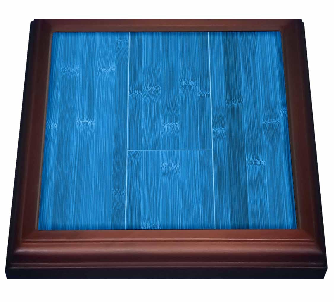 3dRose Image of Blue Bamboo Wood Trivet with Tile, 8 by 8
