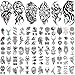 77 Sheets Tribal Temporary Tattoos for Men, 17 Sheets Half Arm Western Tribal Wolf Lion Owl Skull Fake Tattoos for Adults Women, 60 Black Tiny Tattoos Sticker for Halloween Party Supplies