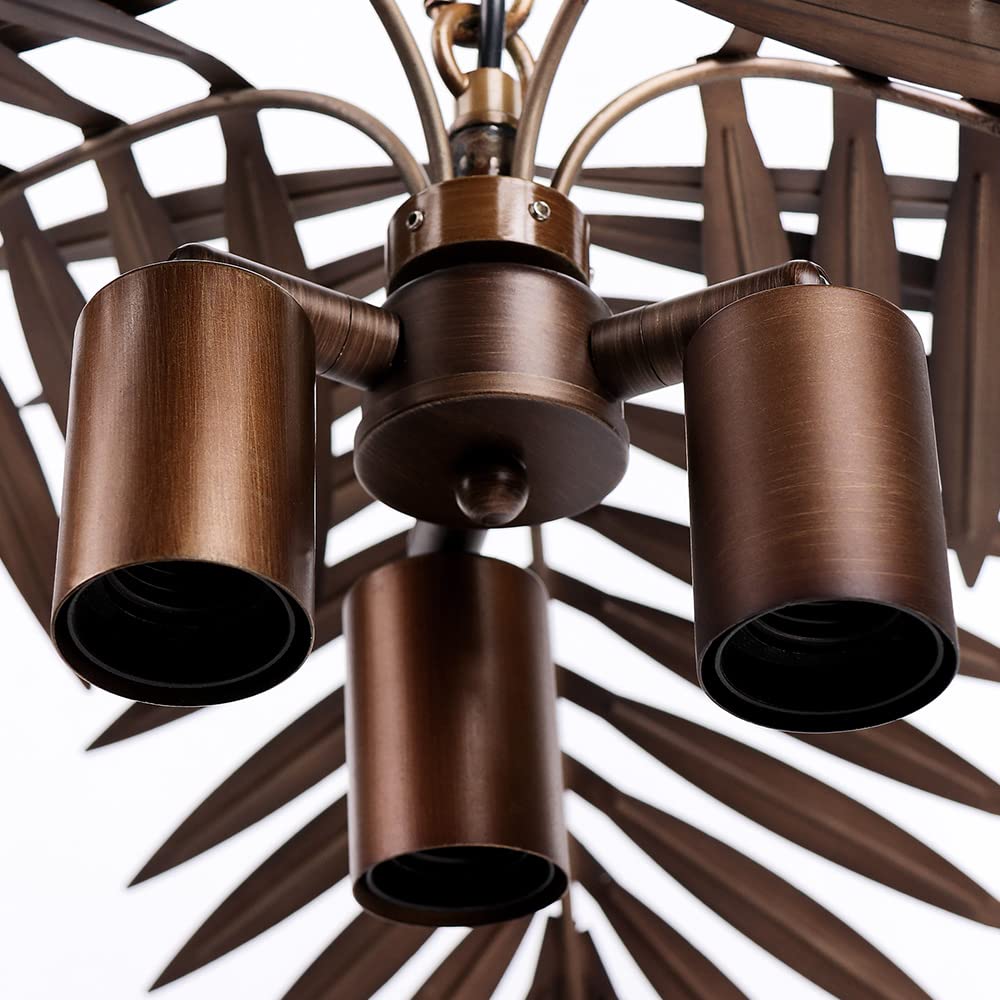 Lampadario a foglie di cocco tropicale regolabile vintage Lampadario unico rustico Albero Soggiorno Sala da pranzo Camere da letto Cucina Appesi per illuminazione (PYZS1)