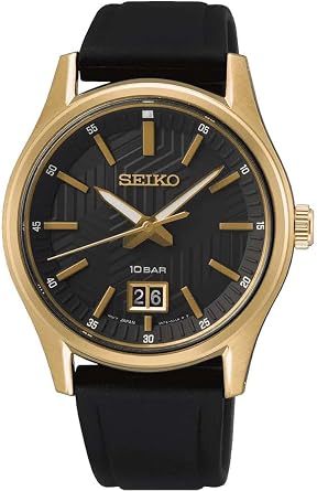 SEIKO Siyah DIAL Paslanmaz Çelik Erkek Saati - SUR560P, Siyah, Kayış