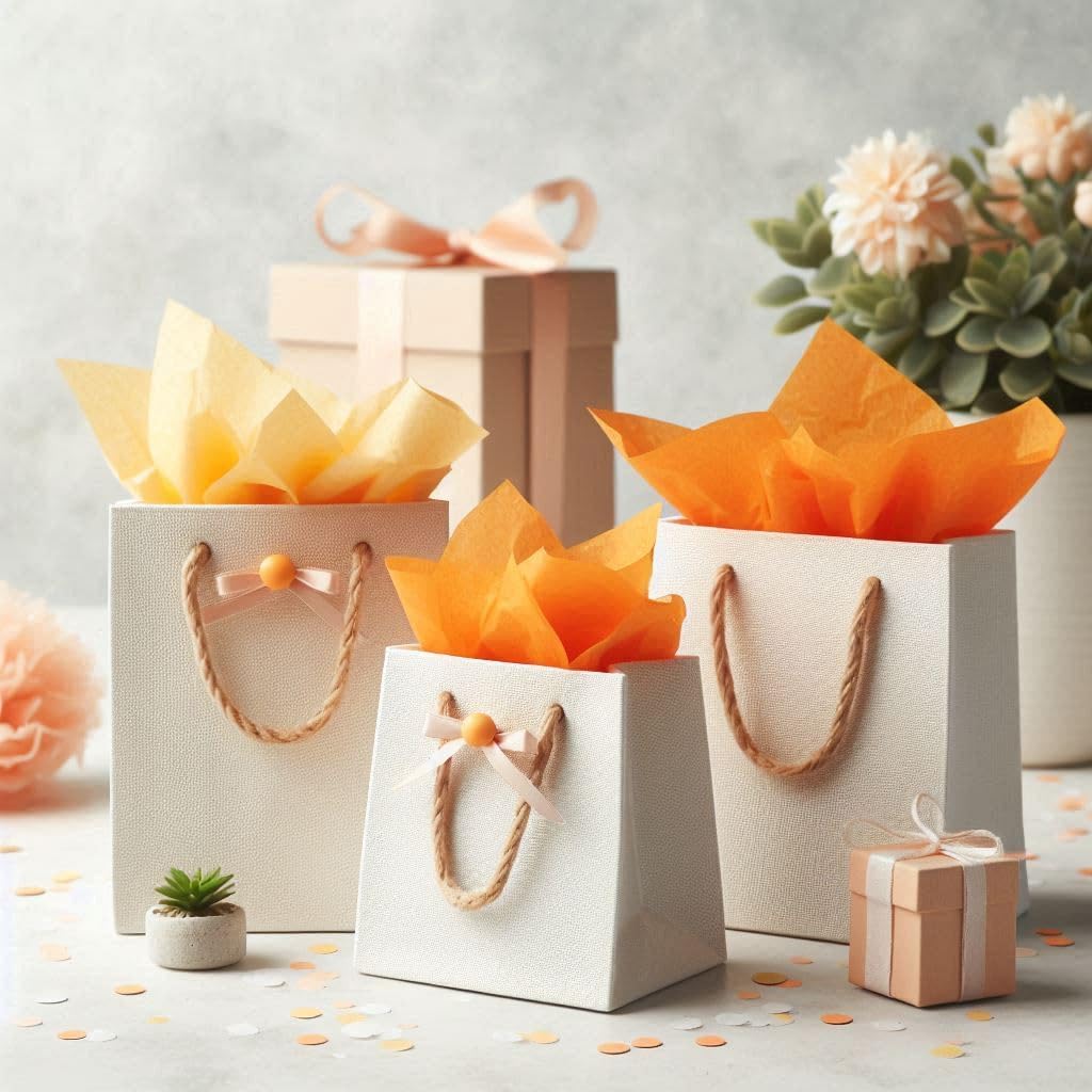 28 Sheets of Tissue Paper 50 x 70 cm Orange