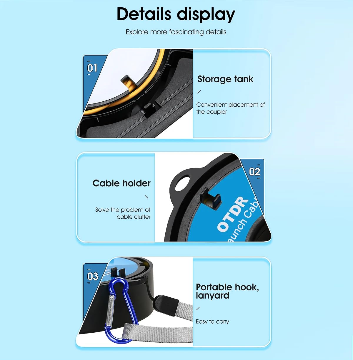 OTDR Launch Cable Dead Zone Eliminator SC/APC-LC/UPC SM（9/125） 1KM Extension Cord for OTDR Fiber Tester