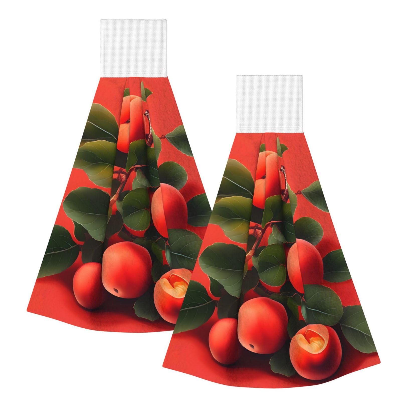 WUPngg Red Apricot Bathroom Tie Towels/Dish Cloth,Kitchen Hanging Towel, Coral Fleece Dry Cleaning Hand Dishcloths One Size