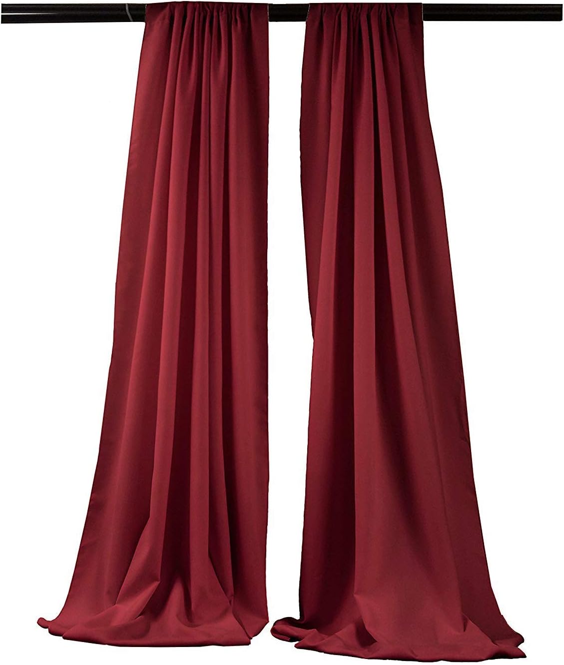 New Creations Fabric & Foam Inc, 5 Feet Wide by 9 Feet High Polyester Backdrop Drape Curtain Panel (2 Panels 5 Ft Wide x 9 Ft High) (Cranberry)