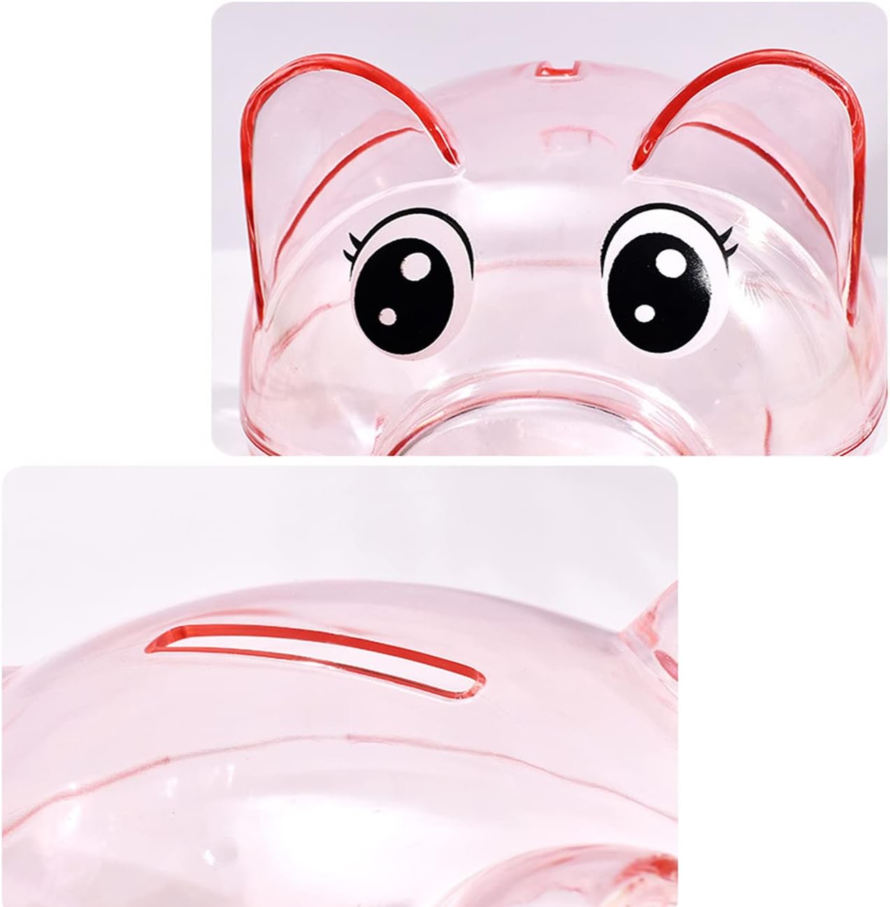 Piggy Bank, Plastic Money Bank, Transparent Money Jar, Coin Bank for Girls and Boys, Gifts for Birthday, Easter, Christmas, Baby Shower