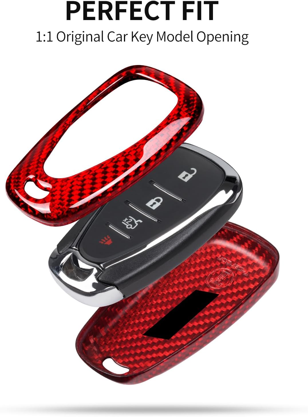 T-carbon Key Fob Cover Fits Chevy Camaro Malibu Cruze LT 2017-2023