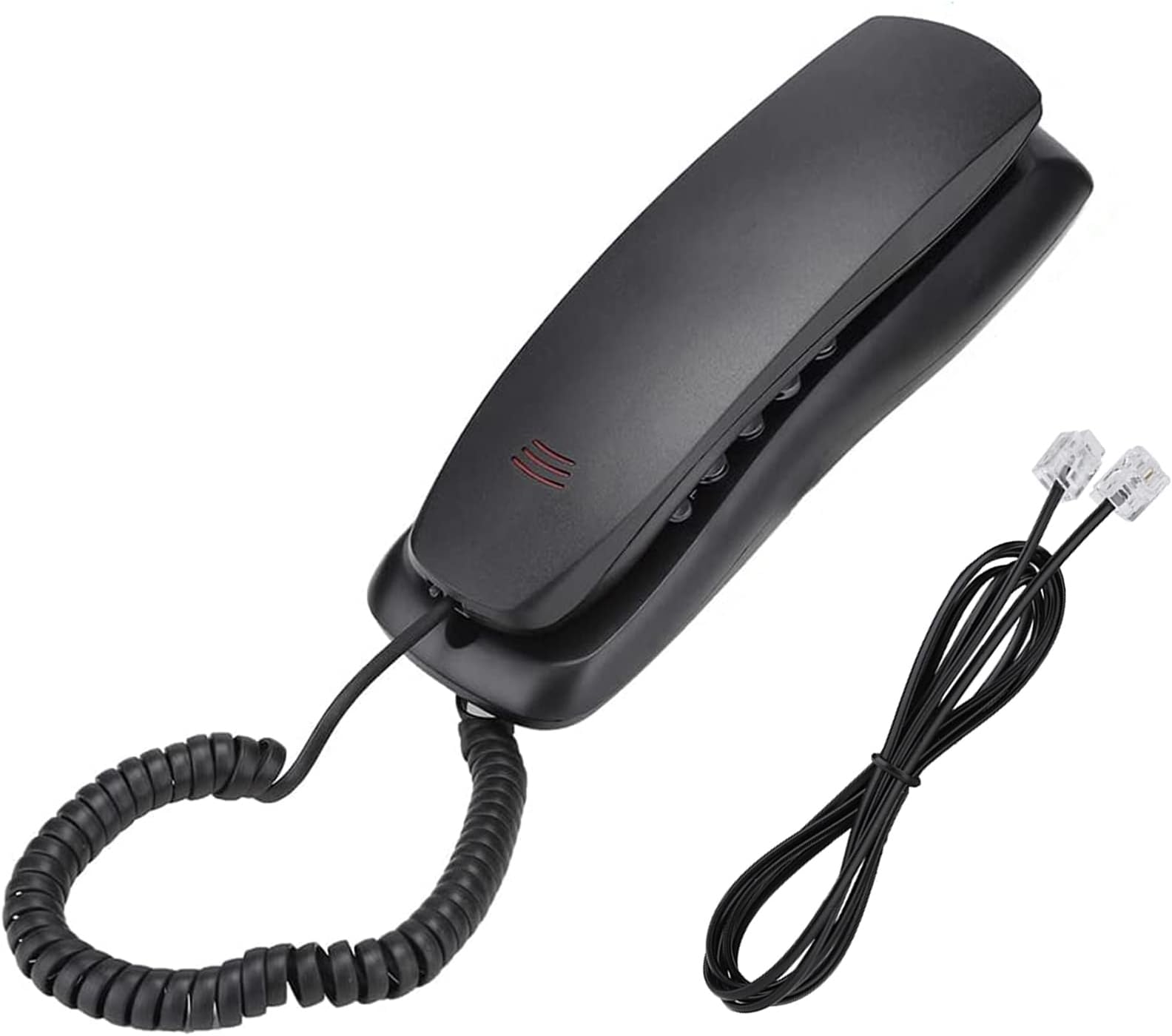 MEZON Corded Phone, Wired Telephone Landline Telephone with Mute, Pause & Redial Function, Mini Desktop Phone Desk Phone Wall Phone for Home Office Hotel Public Places (Black)