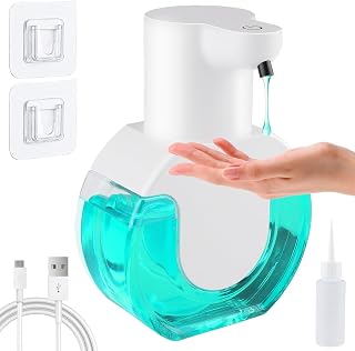Seifenspender Automatisch, 420ml Flüssigetyp Seifenspender IPX5 Wasserdicht Elektrischer Sensor Seifenspender Weiß