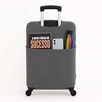 Capa Protetora para Mala de Viagem com Bolso Canguru, Resistente e Segura, Ideal para Uso em Aeroportos e Viagens Nacionais e Internacionais (Cinza,P - 8 até 10kg)