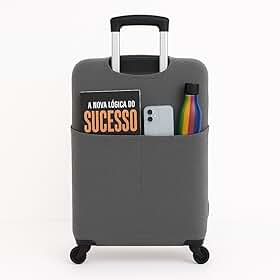 Capa Protetora para Mala de Viagem com Bolso Canguru, Resistente e Segura, Ideal para Uso em Aeroportos e Viagens Nacionais e Internacionais (Cinza,P - 8 até 10kg)