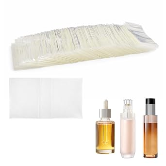 500PCS Shrink Wrap for Bottles, Clear Heat Shrink Bottle Seals Shrink Bands for Essential Oil & Dropper Bottles, Perforated Bottle Shrink Wrap Seals, 45 x 23mm, Fits 3/41 Inch