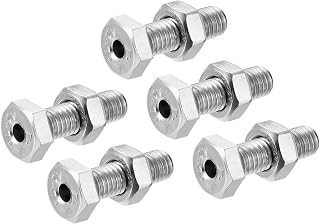 MECCANIXITY M6x20mm Hollow Screw Bolts External Hexagon Fasteners with Nuts, 304 Stainless Steel Pack of 5
