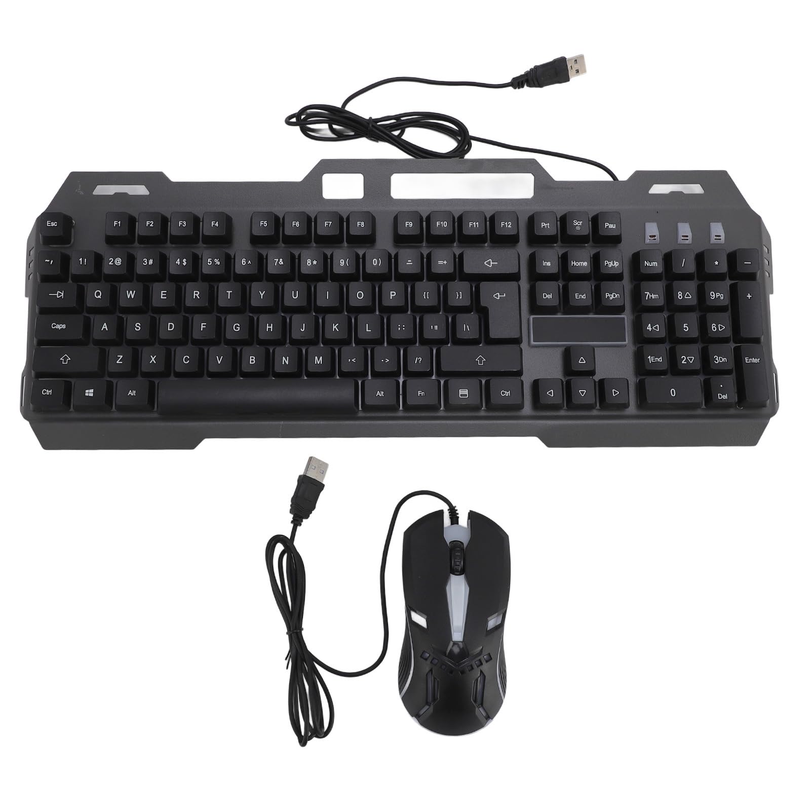 Bewinner Wired Keyboard and Mouse Combos - 104 Keys Full Size Computer Keyboard with 1200DPI Optical Mouse, Aluminum Alloy Gaming Keyboard and Mouse Set for Desktop Laptop PC
