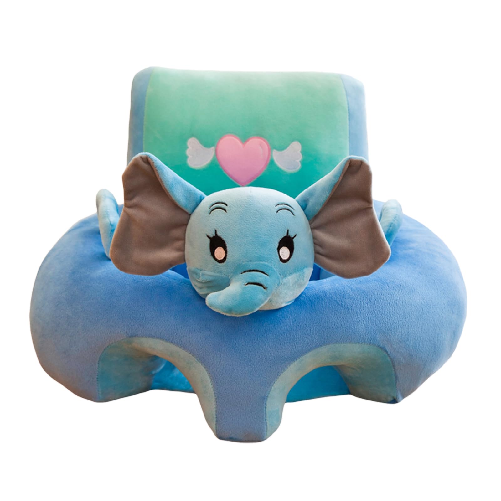 Baby-Bodensitzbezug Lernsitz-Liegebezug Niedliche Tierform Baby-Bodensitz-Liegebezüge Sitzstuhlbezug (nur Bezug) (Blauer Elefant, 40cm*55cm*55cm)