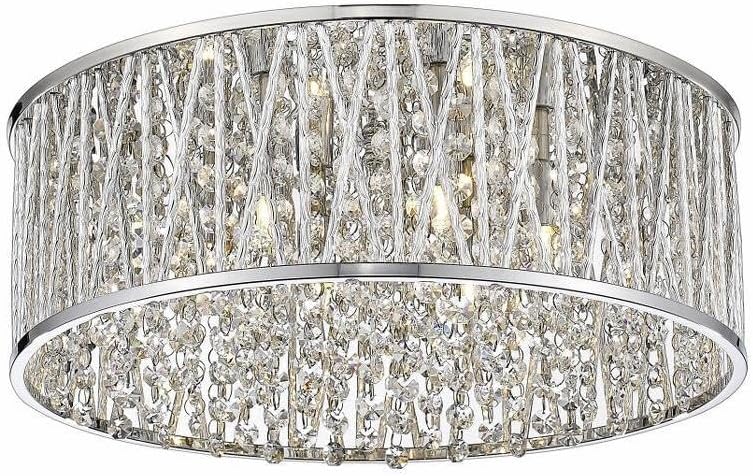 Z-Lite 872CH-RF16 6 Light Flush Mount, Chrome