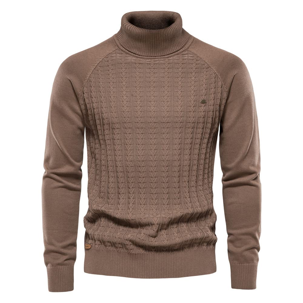 moisture Męski sweter na co dzień męski sweter z długim rękawem golf sweter jednolity kolor męski dzianinowy sweter biznesowy na co dzień prosty męski sweter sweter sweter dla mężczyzn (kolor: ciemnoszary, rozmiar: S)