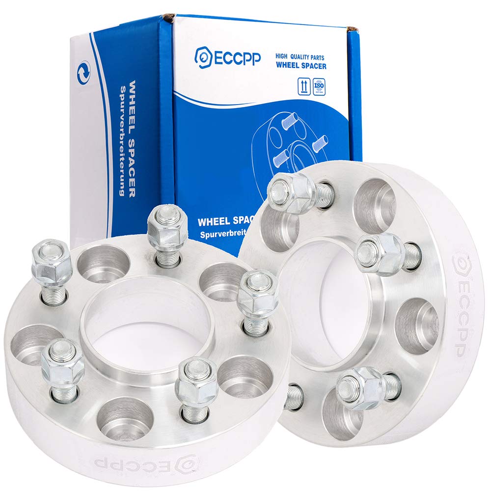 ECCPP 2x 1.25" Wheel Spacers Hubcentric 5 lug 5x4.5 to 5x4.5 70.5mm 1/2" Fits for Ford Bronco Ranger Mach Explorer Sport Trac Ford Edge Mustang