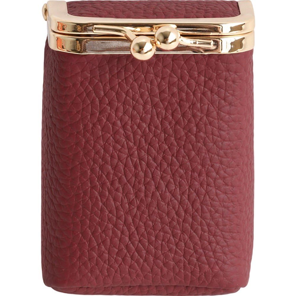 Hrippy Mini Cowhide Leather Lipstick Storage Pouch, Small Jewelry Cosmetic Case for Women Travel Makeup Trinket Organizing