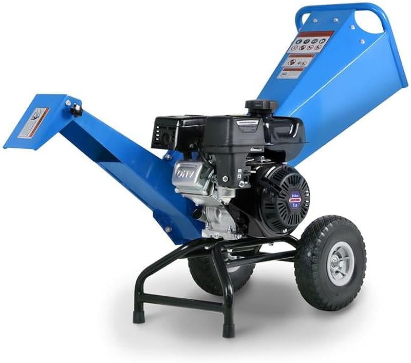 Trituradora trituradora de madera Landworks Rotor, capacidad máxima de 3 pulgadas | Motor de servicio pesado a gasolina de 7 HP con una relación de reducción de 15:1, procesando ramas de hasta 3" a 3600 RPM
