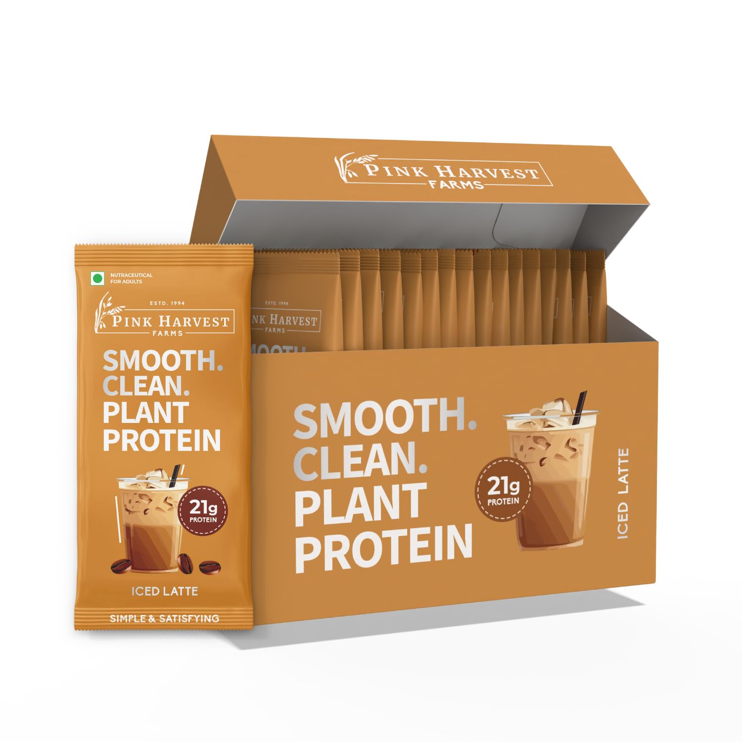 Pink Harvest Farms Smooth Clean Plant Protein | 21g Protein | Assorted Box Single Serve Sachets Box of 16 — Amazon image 11