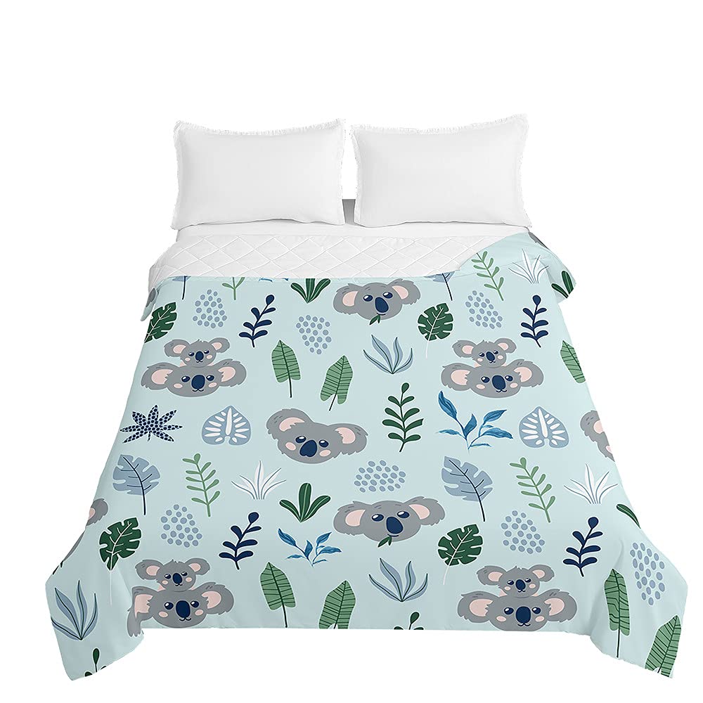 Colchas para cama matrimonio 220x240 suaves con estampado de koala 3D