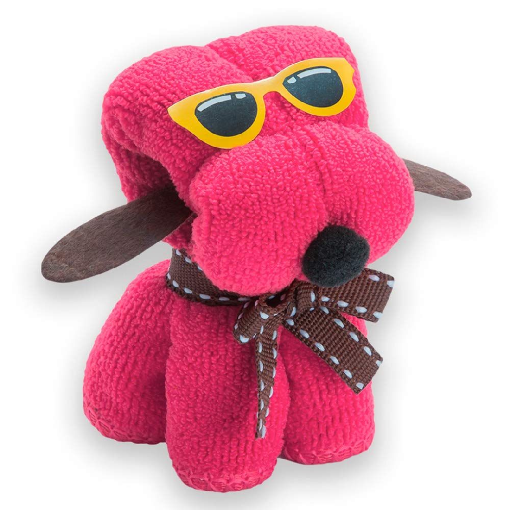Toalla Perrito, Lote 50 Toallas. con Pegatina Personalizada con Nombre y Fecha del Evento. Regalos Originales para entregar a los Invitados en una Boda, comunión o Bautizo.