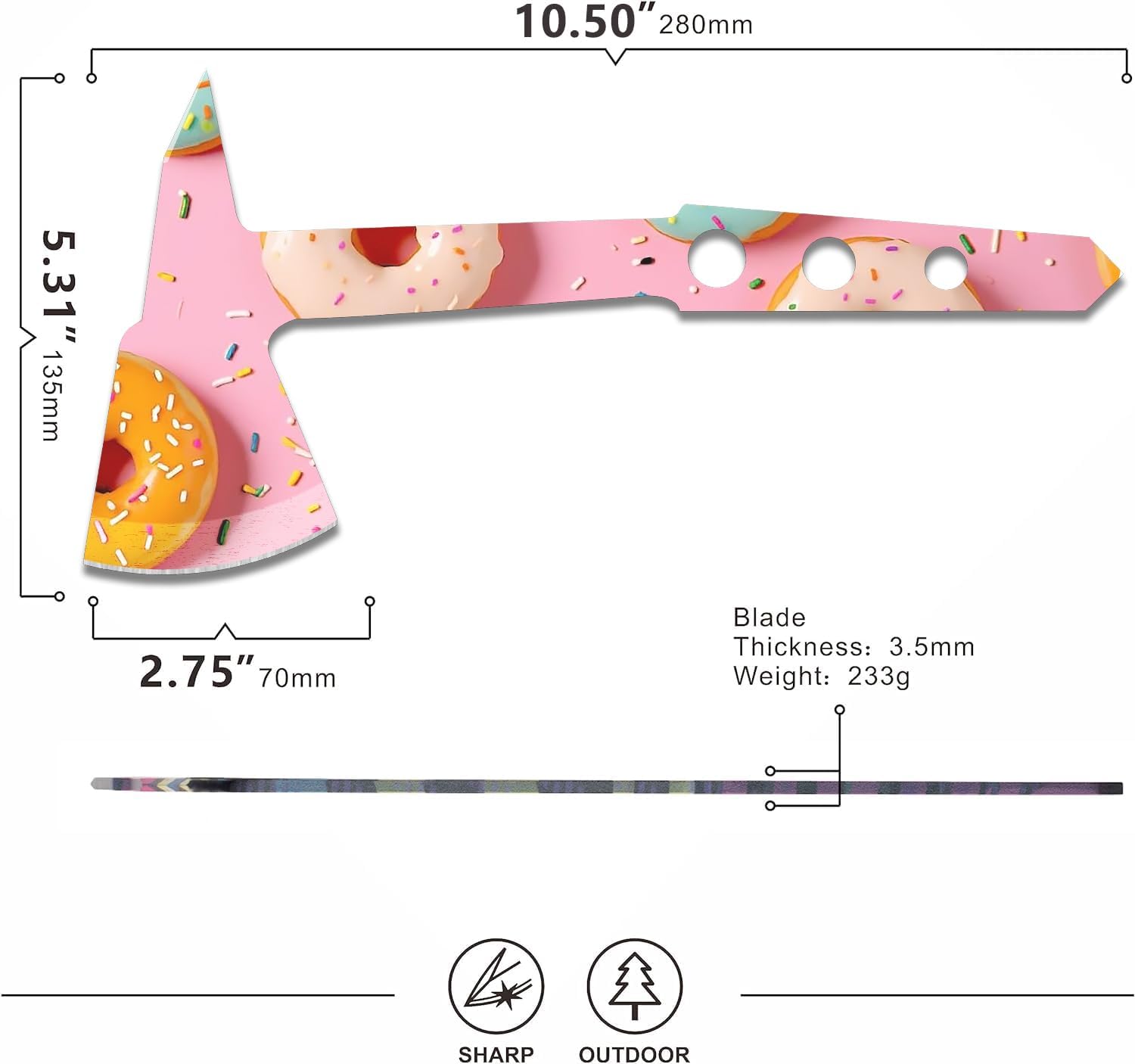 REAT Throwing Axes and Throwing Knives Set with Sheath, 3 Piece 10.5" Throwing Hatchet and 3 Piece 6.5" Throwing Knives,Back Yard Throwing Game,Recreation,Competition,Gifts for Men,Women