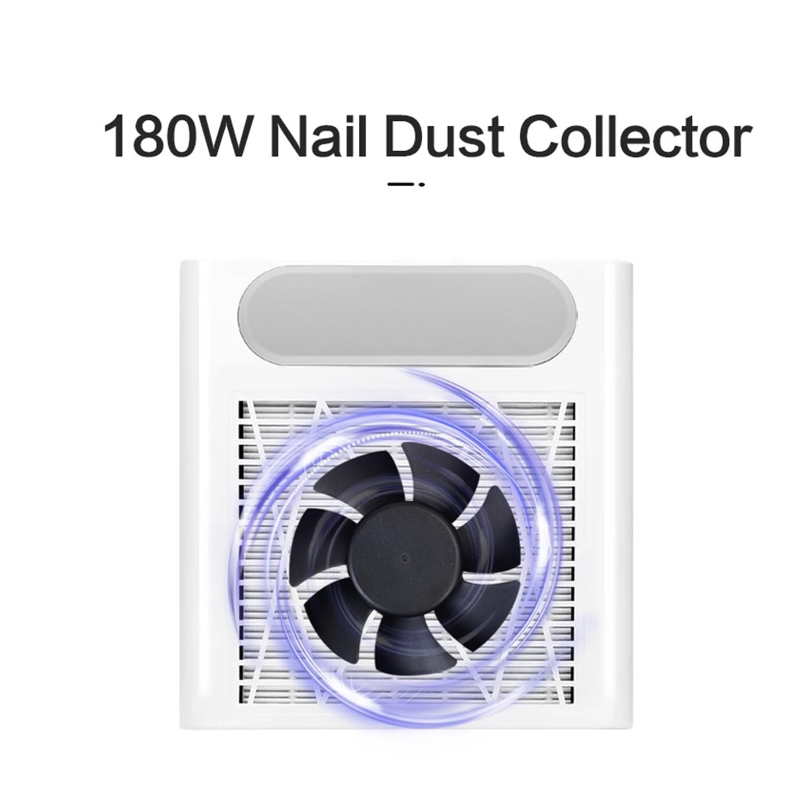 Colector de polvo para uñas, Aspiradora de polvo uñas 80W for manicura, potente colector con filtro reutilizable, Reduce el 98% Para uso doméstico(Bianco)