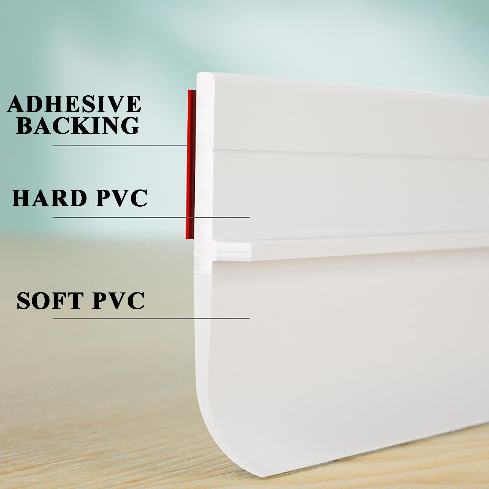 Paraspifferi per Porte, Striscia di Tenuta in Silicone A Forma di T, per Fessure di Finestre, Guarnizione di Tenuta per Porte E Finestre, 100 Cm (3,28 Piedi) / 6 Radici (Dimensioni