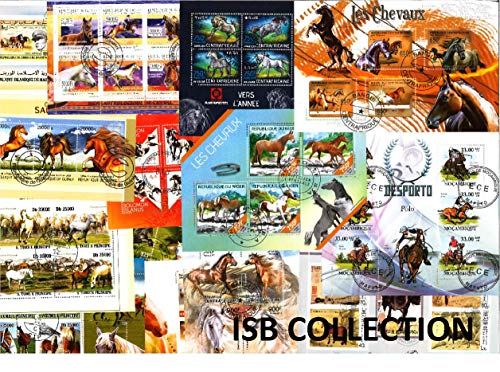ISB Collection 20 Blocs de Timbres Chevaux Different