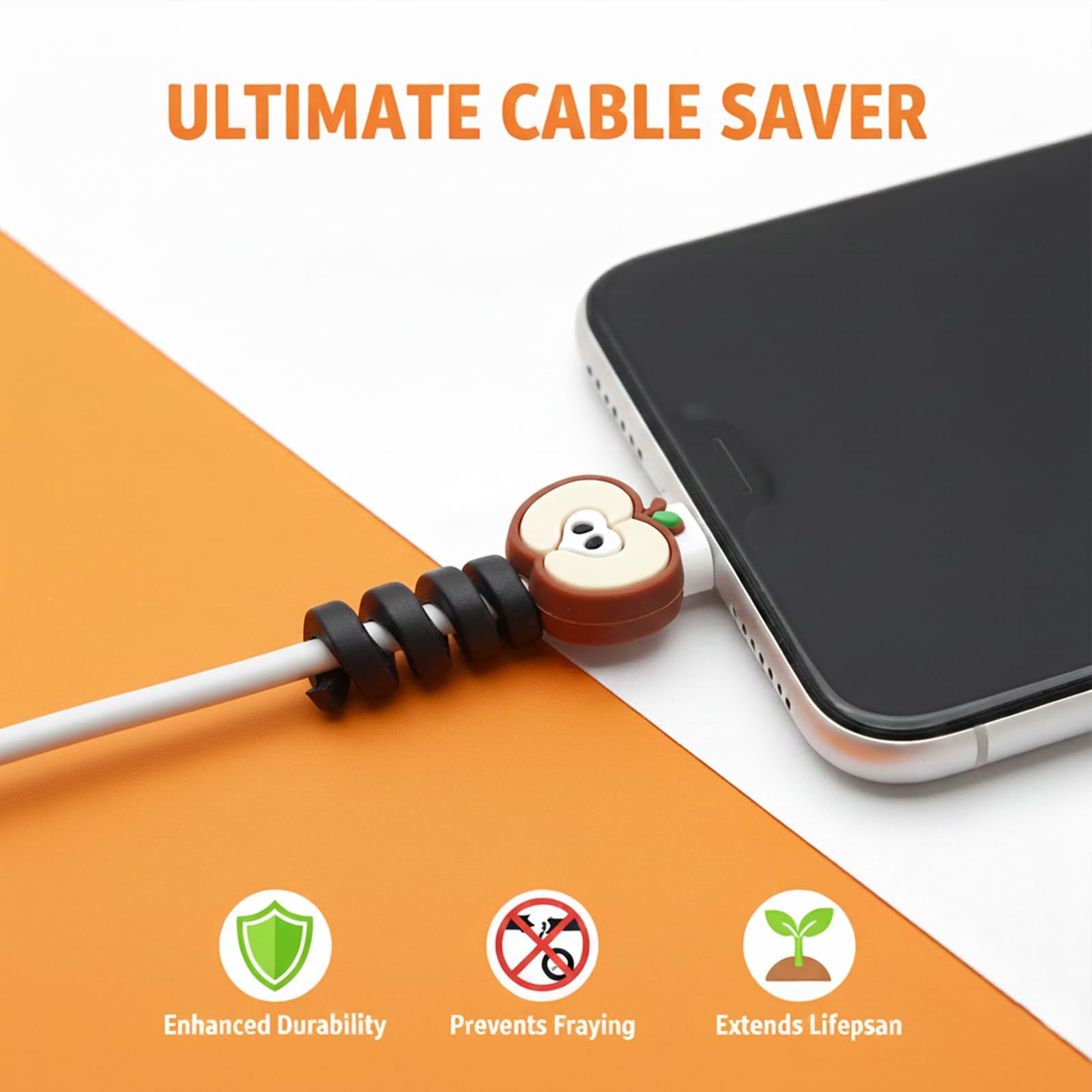 Proteggi Cavo Cellulare, 8 Pezzi Protezione Cavo, Protezione Micro-Siliconica Flessibile, per Tutti I Cavi di Ricarica del Cellulare Cavi del Mouse Cavi USB
