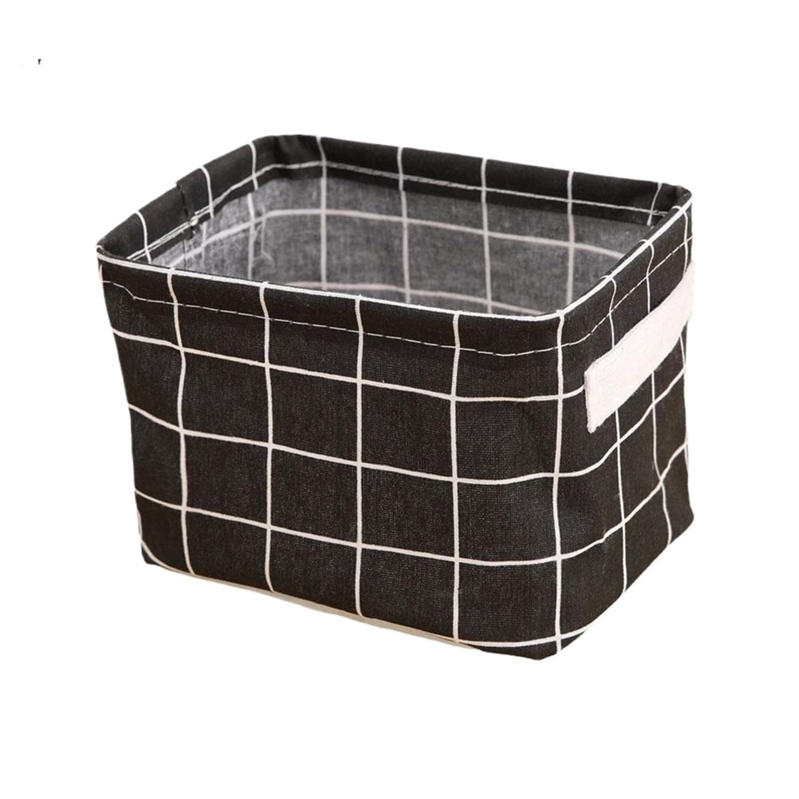 CGUOHU 10pcs Foldable Desktop Storage Box Fabric Bedroom Basket Underwear Cosmetic Jewelry Organizer Office Stationery For Wardrobe Storage(Black)