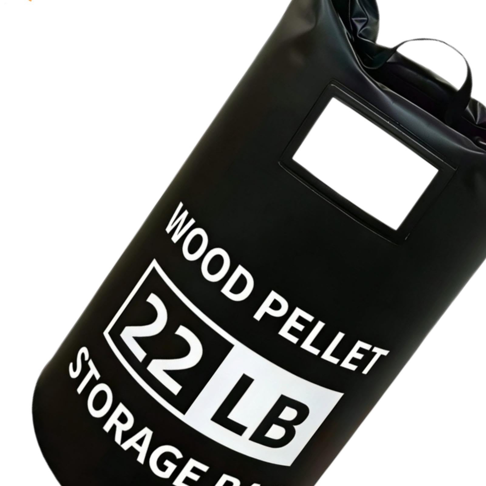 Holzpellet Lagerbehälter 10kg Wasserdicht: Tasche für Smoker-Pellets – Trockene Aufbewahrung mit Tragegriff & Etikettenfach, robuste Pelletbox für Grill, Holzkohle & Holzchips, Schwarz