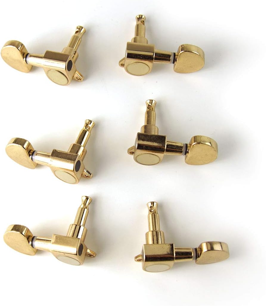 3L3R Guitar Machine Heads Tuning Keys Tuners Head Pegs Mushroom-Shape, Gold Plated