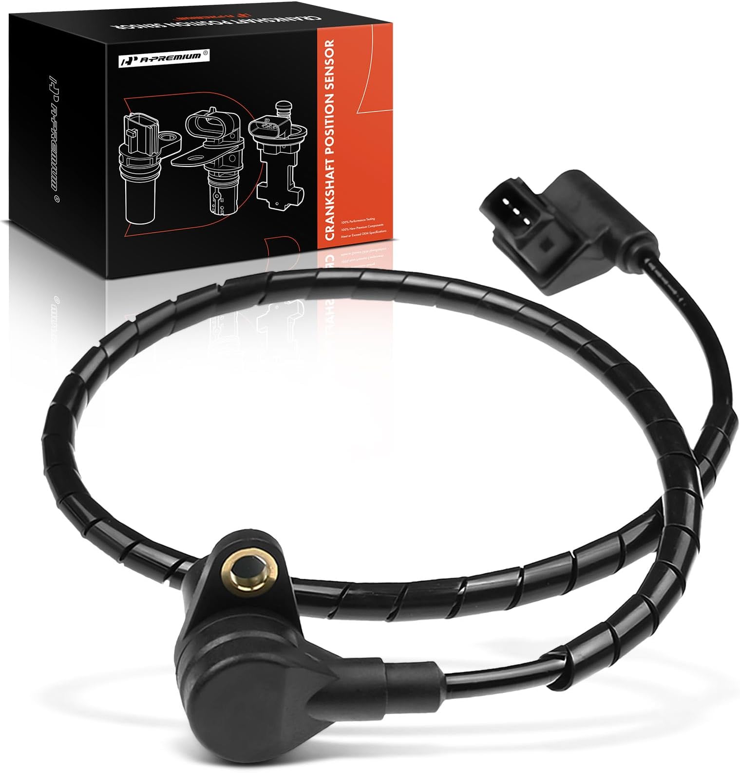 A-Premium Engine Crankshaft Position Sensor Compatible with BMW 535i 1988-1993, 535is 1988, 635CSi 1987-1989, 735i 1985-1992, 735iL 1988-1992, L6 3.5L, Replace# 12141710519, 12141714763