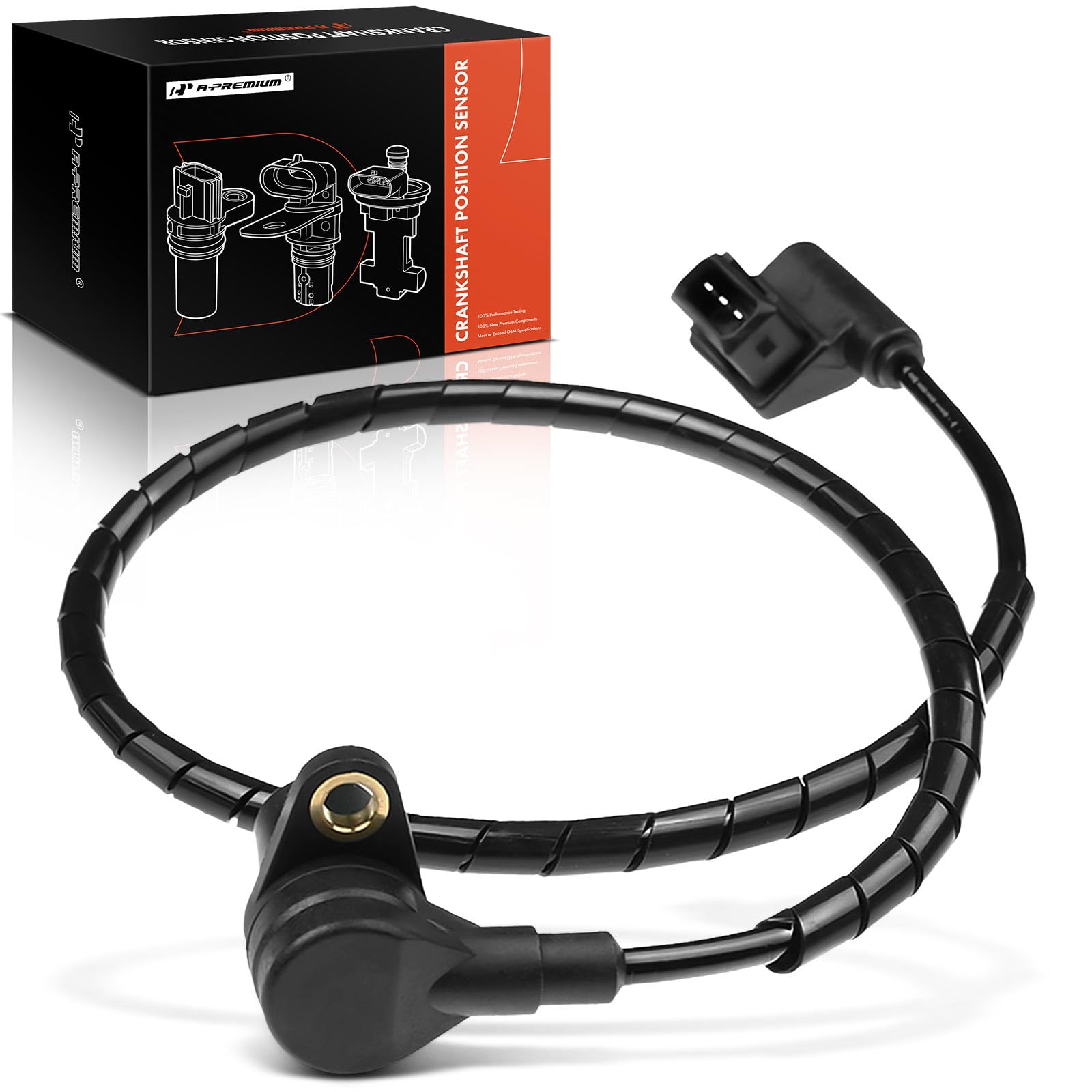 A-Premium Engine Crankshaft Position Sensor Compatible with BMW 535i 1988-1993, 535is 1988, 635CSi 1987-1989, 735i 1985-1992, 735iL 1988-1992, L6 3.5L, Replace# 12141710519, 12141714763