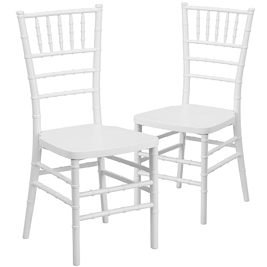 Flash Furniture 2 Pack HERCULES PREMIUM Series Silver Resin Stacking Chiavari Chair
